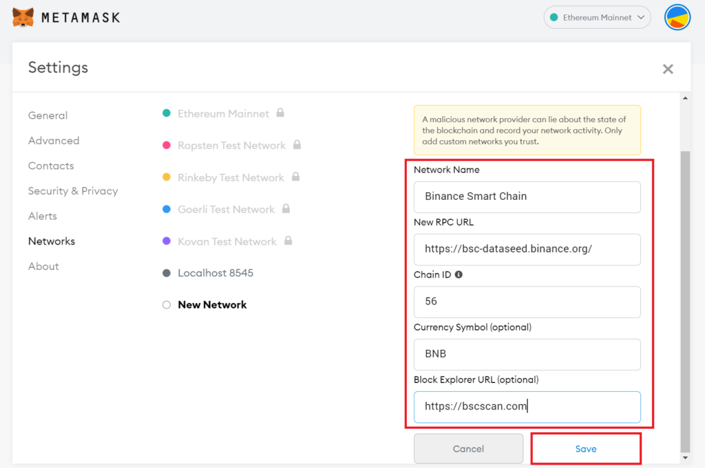 Ket Noi Metamask Binance Smart Chain 2